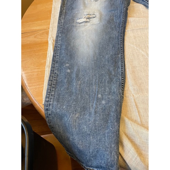 AKOO Denim Jeans‎ Mens 44 Logger Fit Blue Distressed - Picture 13 of 14